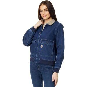 NEW CARHARTT Relaxed Fit Denim Sherpa Lined Jacket Denim for women 563mn
